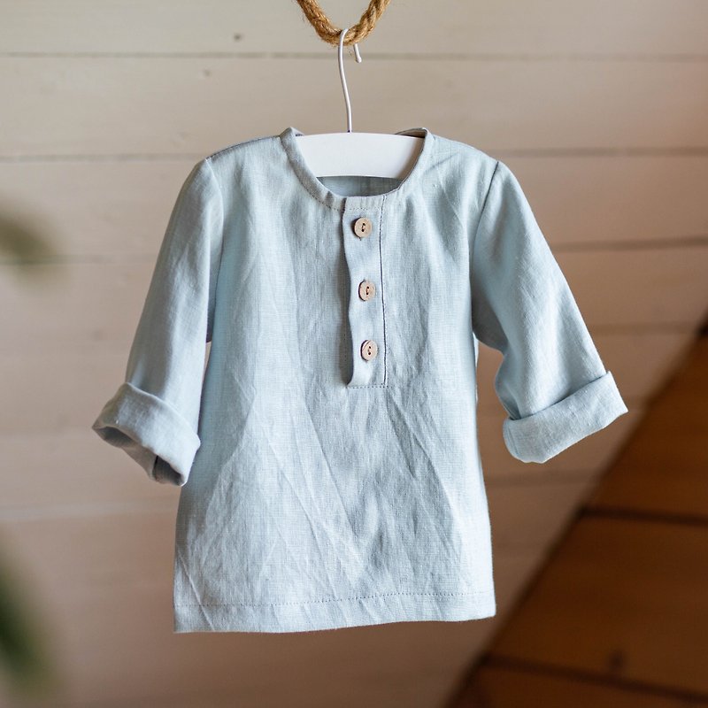 Baby Linen Shirt, Boys Outfit, Children Clothes from Natural Linen
