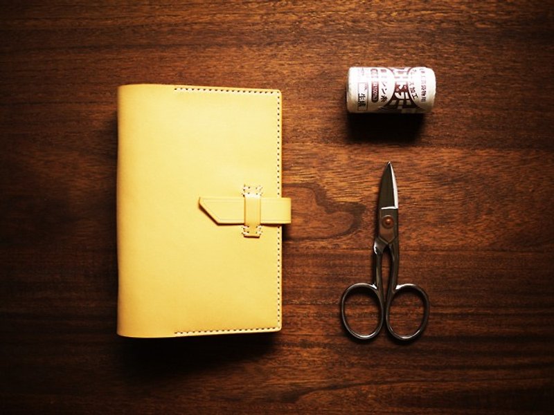 [Le Cuir] Handmade Leather Notepad Loose-leaf Notebook/Yellow Brown Buckle A6