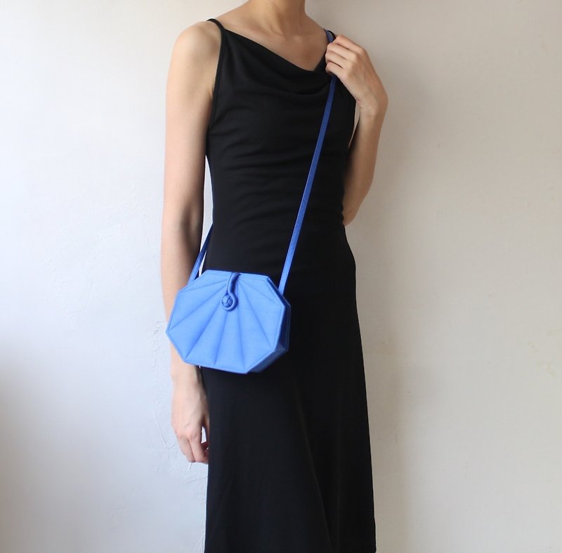 FOAK vintage/reserved/Jim Thompson ocean blue octagonal antique bag - Messenger Bags & Sling Bags - Silk 