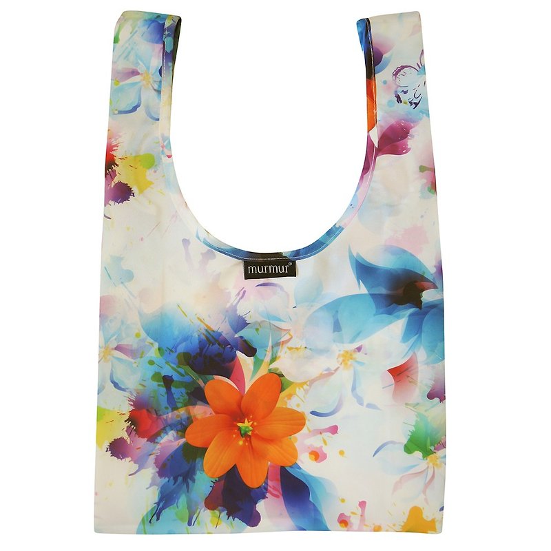 Murmur lunch bag / watercolor flower BDB11 - กระเป๋าถือ - พลาสติก ขาว