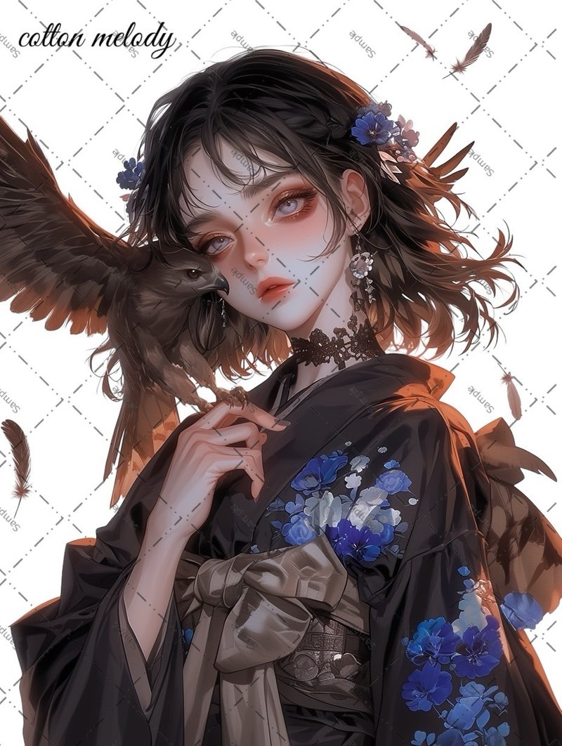 original sticker no.1687 人物ステッカー オリジナルステッカー 人物ステッカー 女の子ステッカー オリジナル人物ステッカー - 貼紙 - 紙 