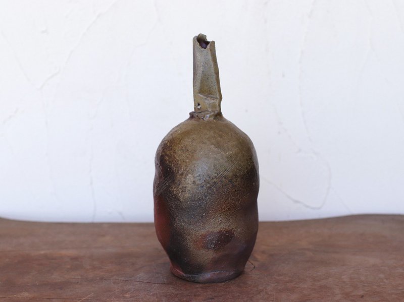 備前焼 一輪挿し 玉(大)手びねり　h2-097 - 花瓶/花器 - 陶 咖啡色