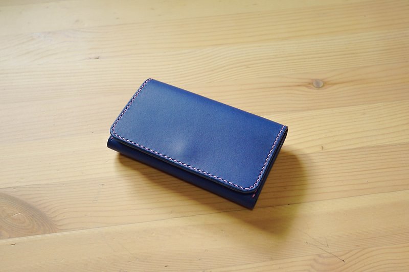 Double-layer business card holder (clear from stock) - Card Holders & Cases - Genuine Leather Blue
