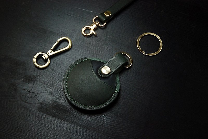 [Limited offer is being extended] GOGORO&YAMAHA induction key ring leather case-dark green - ที่ห้อยกุญแจ - หนังแท้ 