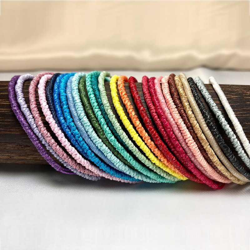 [Customized] Double movable knot protective gold steel knot hand-woven Wax thread bracelet - Bracelets - Other Materials Multicolor