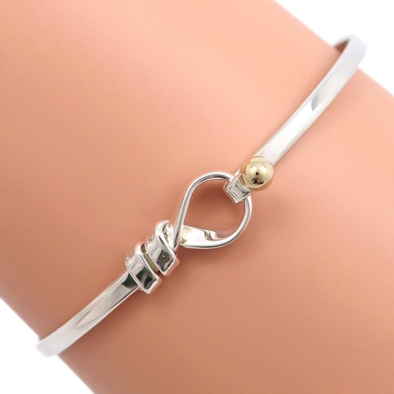 【日本直送】ティファニー TIFFANY&Co. フック&アイ ブレスレット ヴィンテージ バングル シルバー925×K18YG 約5.4g レディース【中古】 - ブレスレット - シルバー シルバー