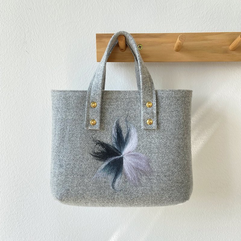 Limited edition Tote Handbag Tote Gift Exchange mobile phone bag birthday gift - Handbags & Totes - Cotton & Hemp Gray