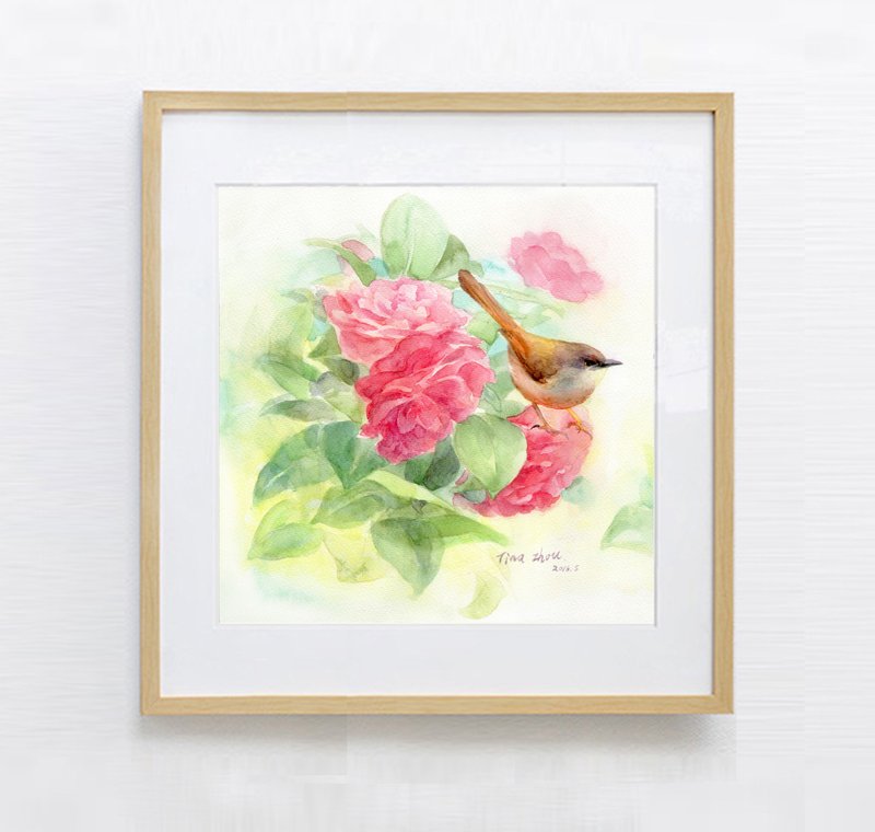 Spring rhyme flowers and birds/home decoration/living room painting/homestay/art painting/gallery wall/home gift/bedroom - โปสเตอร์ - กระดาษ 