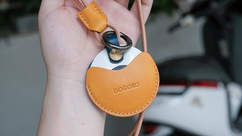 Gogoro/gogoro2 EC-05 key holster/Buttero yellow and blue color neck hanging group - ที่ห้อยกุญแจ - หนังแท้ หลากหลายสี