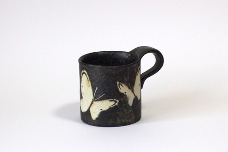 Mug Butterfly Silver - Mugs - Pottery 