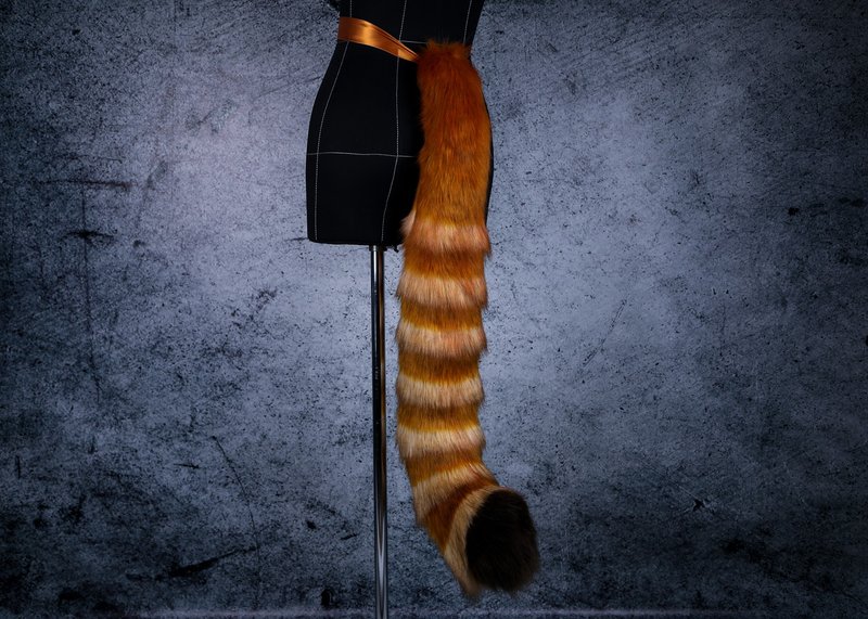 Red Panda Cat Tail Faux Fur Tail - Other - Other Man-Made Fibers Orange