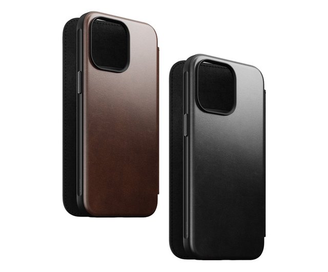 Nomad Horween Black Leather Protective Case - for iPhone 15 Pro Max