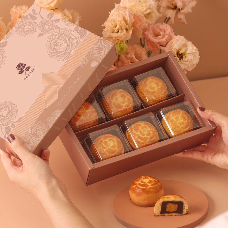 【金格食品】 山茶花菠蘿蛋黃酥禮盒 - 蛋糕/甜點 - 其他材質 粉紅色