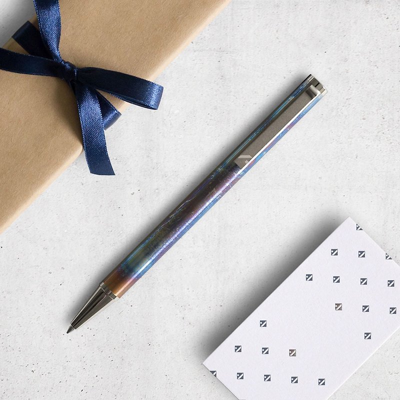 【附禮物包裝】不銹鋼原子筆 (焰藍) 含客製化刻字 - 原子筆 - 其他金屬 藍色