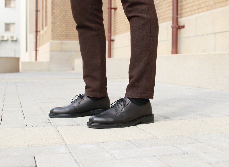 Blucher men's shoes BN01 black - Men's Leather Shoes - Genuine Leather Black