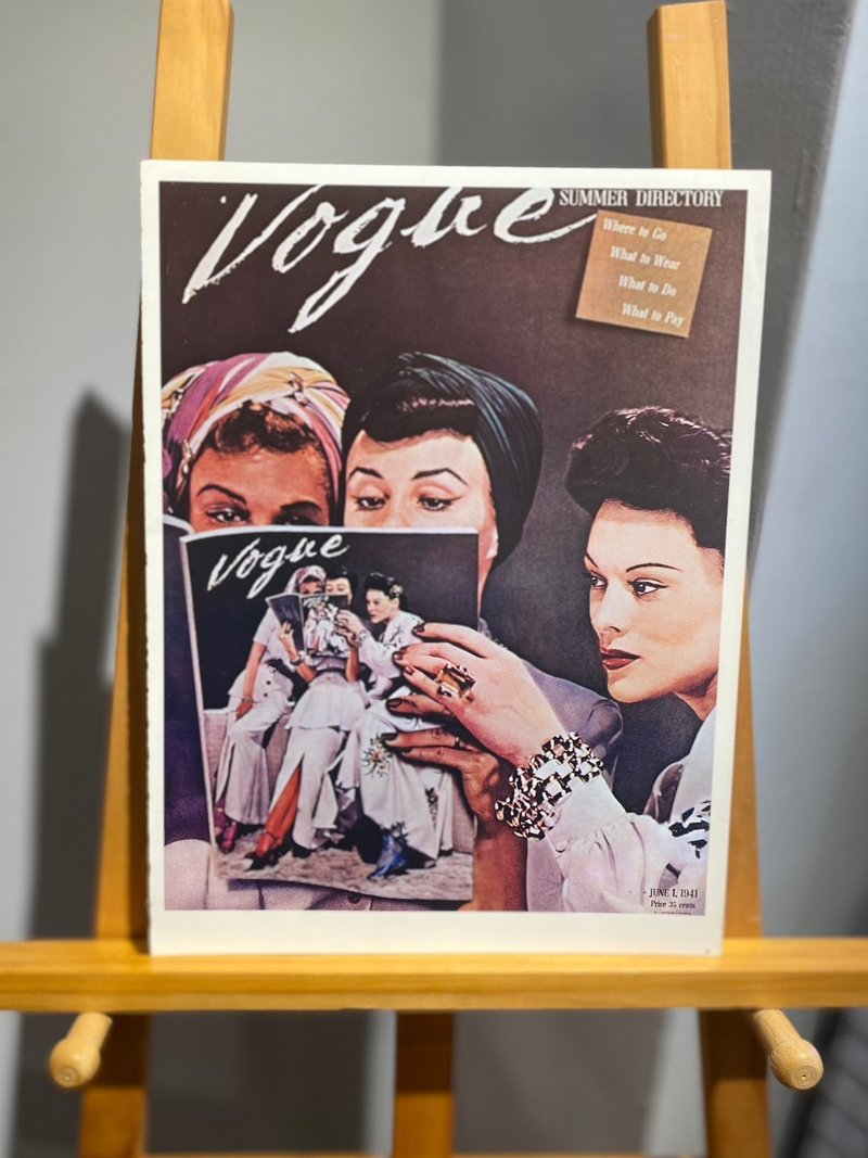 1941 VOGUE fashion magazine cover-selected photo album of replica posters from 1900 to 1970 (published in 1978) - Posters - Paper Black