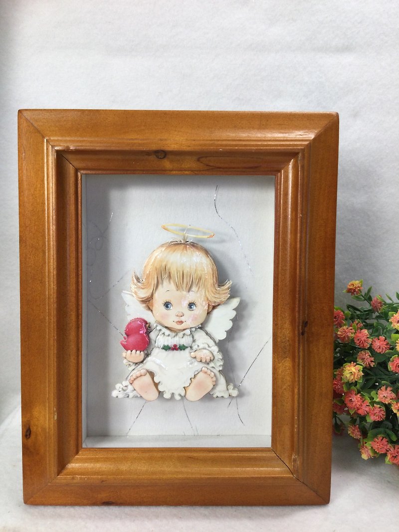 European style three-dimensional paper sculpture, little angel's blessing, Paper Tole, Shadow Box, Angel - Wall Décor - Paper 
