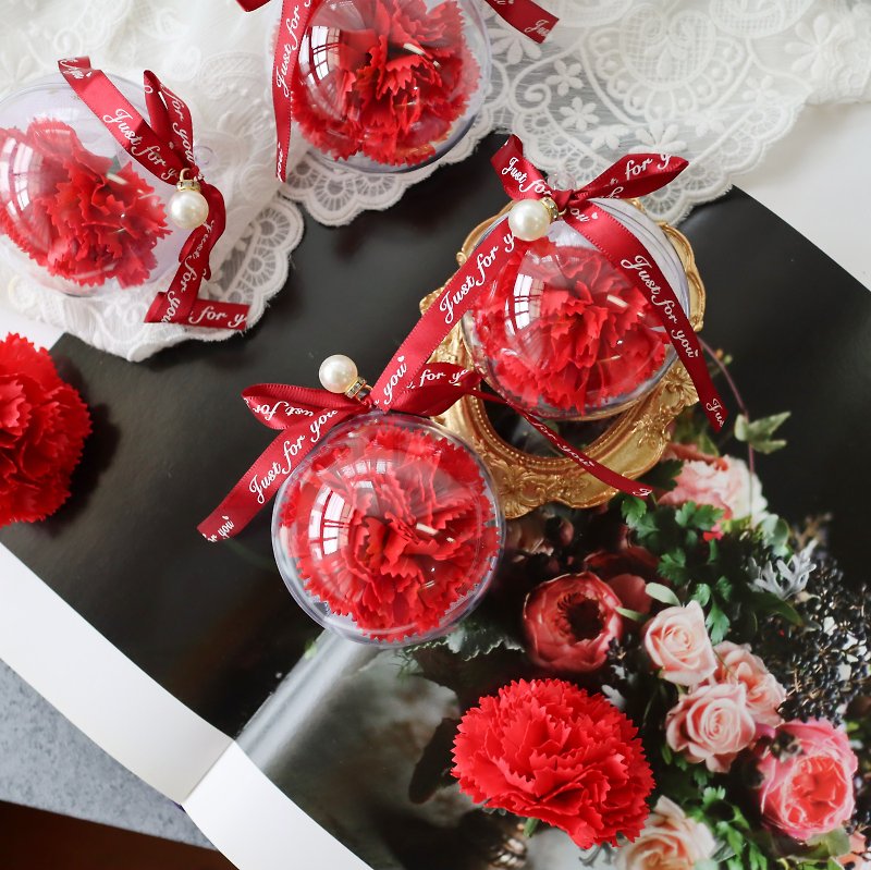 Mother's Day Wedding Small Business Giveaway Red Carnation Soap Flower Ball - อื่นๆ - วัสดุอื่นๆ สีแดง