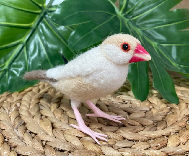 羊毛フェルト クリーム文鳥 - ショップ D. Mihoko 人形