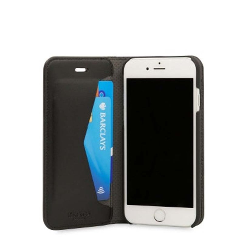 Premium Folio Flip Cover Phone Case for iPhone 7/8 - Phone Cases - Genuine Leather Black
