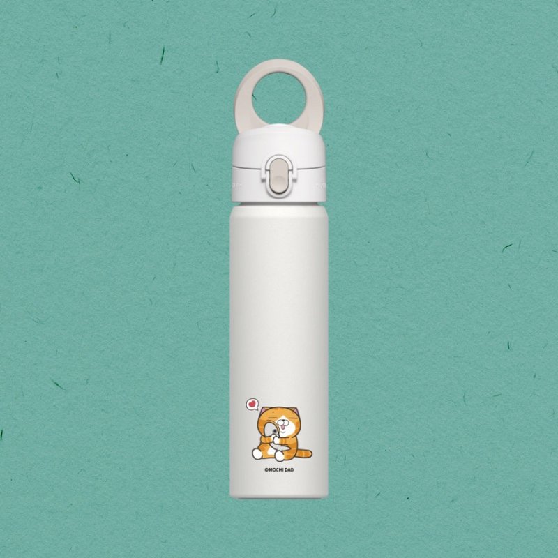 AquaStand Magnetic Water Bottle- Stainless Steel Thermos Bottle|White Cat/Fish Style - ที่ตั้งมือถือ - พลาสติก หลากหลายสี