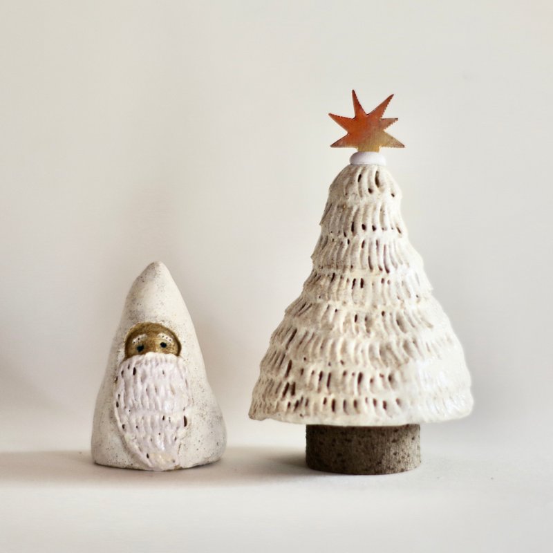 聖誕樹和聖誕老人 - 擺飾/家飾品 - 其他材質 白色