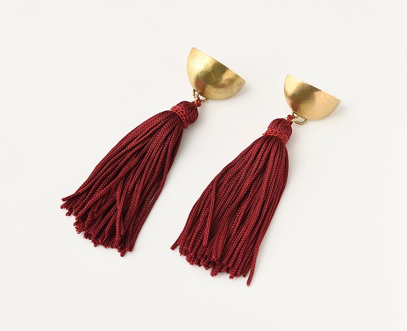 CP160 (red) - Earrings & Clip-ons - Other Metals Red