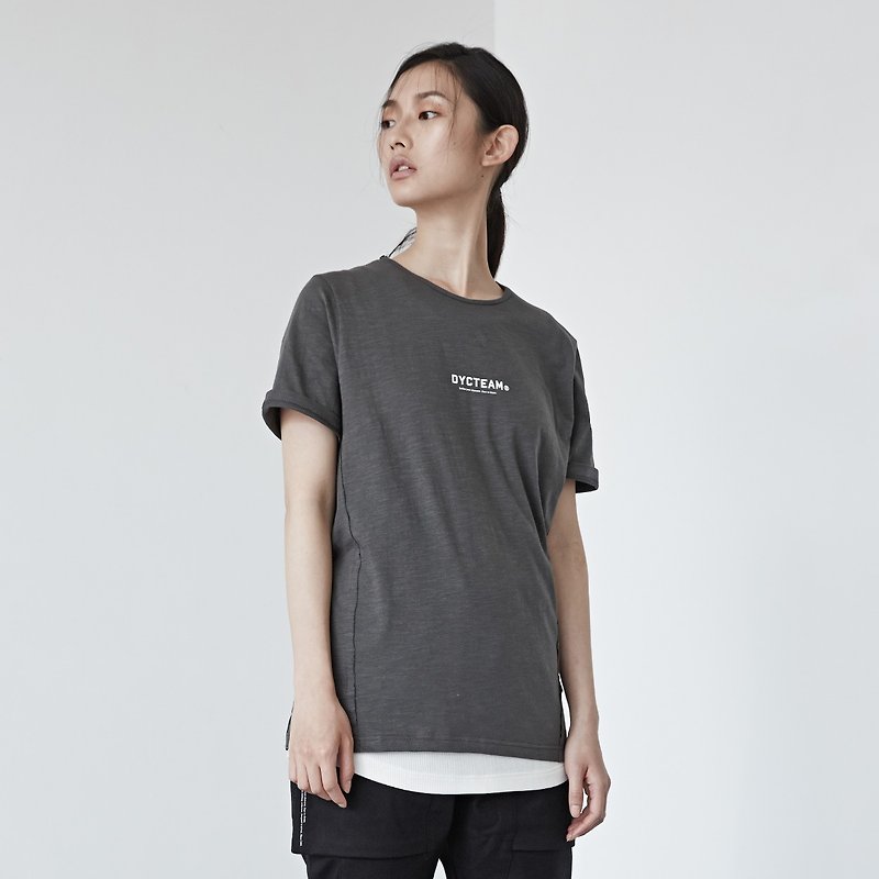 DYCTEAM - Curve Slubbed Fabric Tee - Women's T-Shirts - Cotton & Hemp Gray