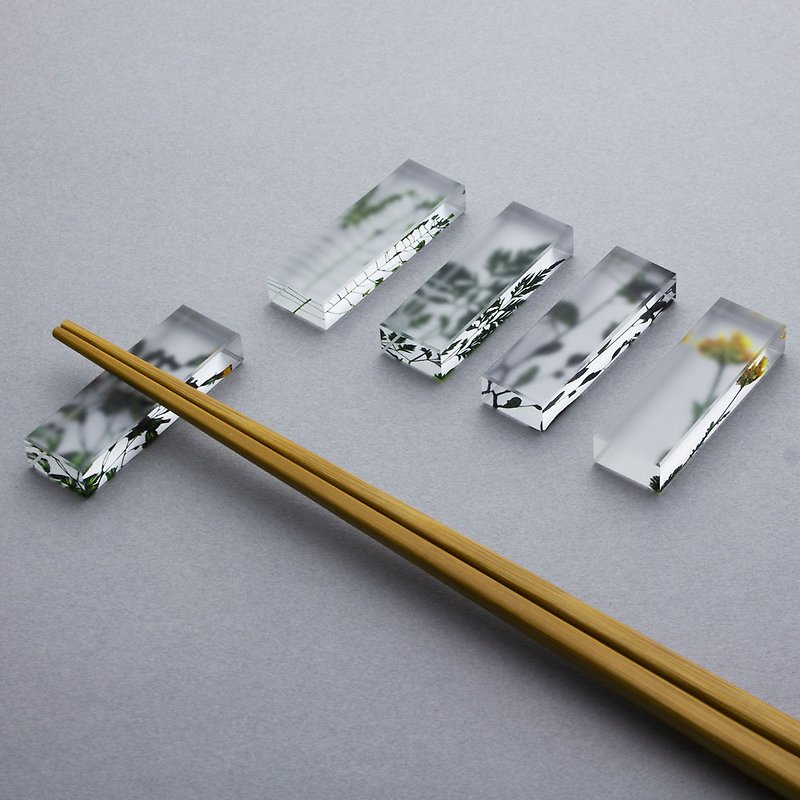 Acrylic Chopsticks Green - Pressed flower craft set of 5 a