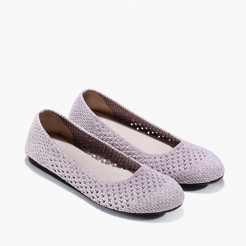 HOLLOW OUT FLATS/Beige - Women's Oxford Shoes - Polyester White