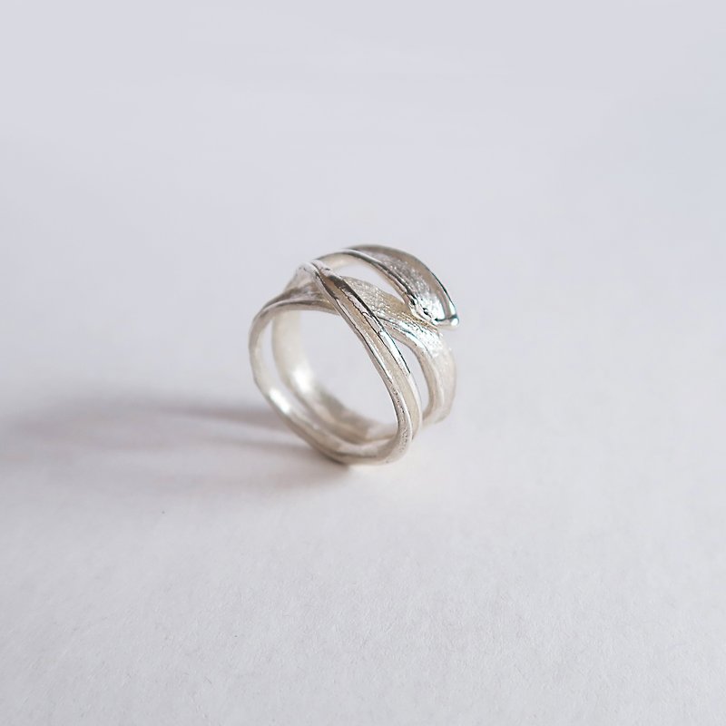 獨家 森林系 925純銀 甜玫瑰 空鳳葉 戒指 對戒 免費送禮包裝 - 戒指 - 純銀 銀色
