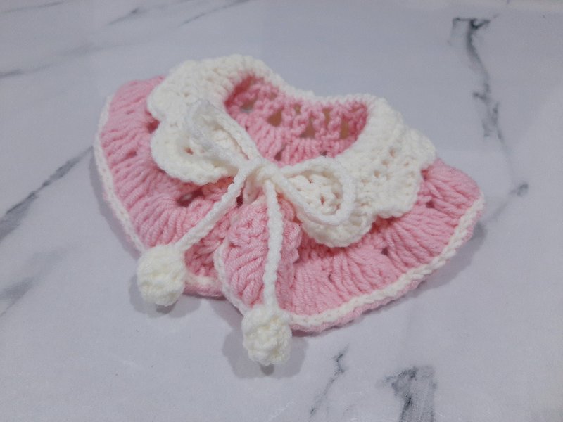 Cloudy PINK LACE Cat collar Crochet Handmade - Collars & Leashes - Polyester Pink