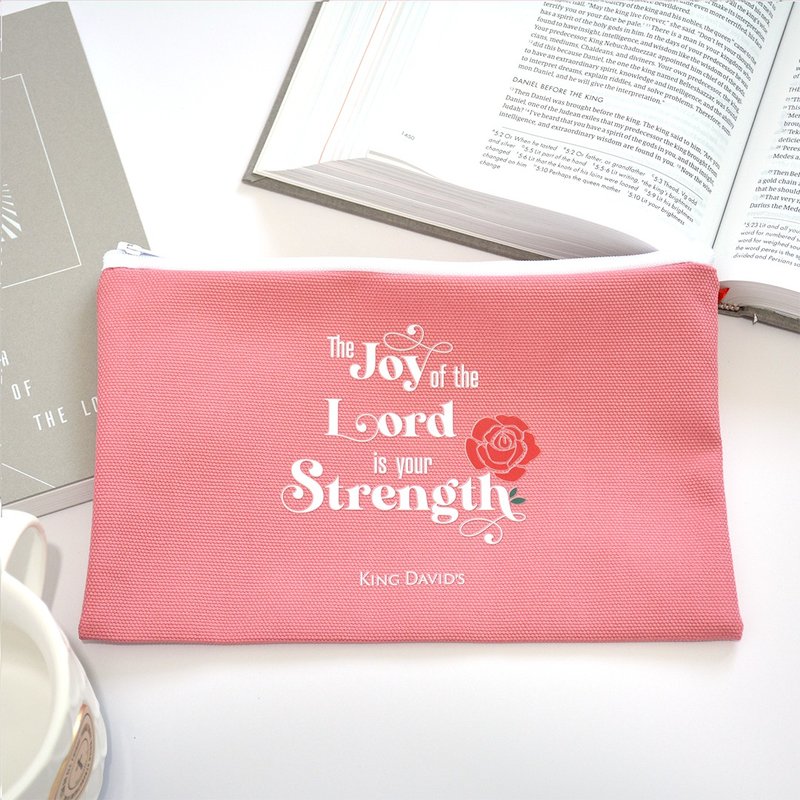 Scripture Canvas Organizer - Morandi Pink - Toiletry Bags & Pouches - Cotton & Hemp 