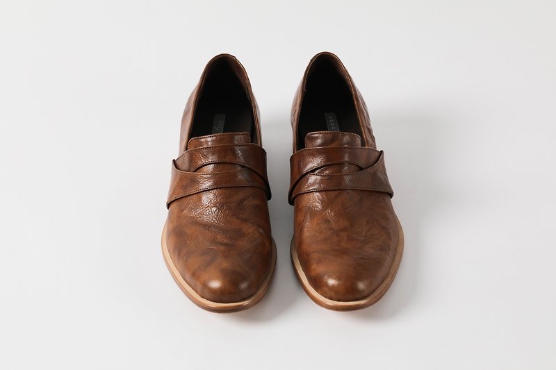 ZOODY / change / handmade shoes / Men / decorated Carrefour slippers / brown - Men's Oxford Shoes - Genuine Leather Brown