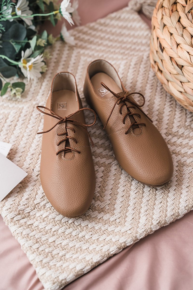 New Fashion in Autumn and Winter [Japanese Derby] Soft Leather Derby Slippers_Brown | Brown| MIT - Women's Oxford Shoes - Genuine Leather 