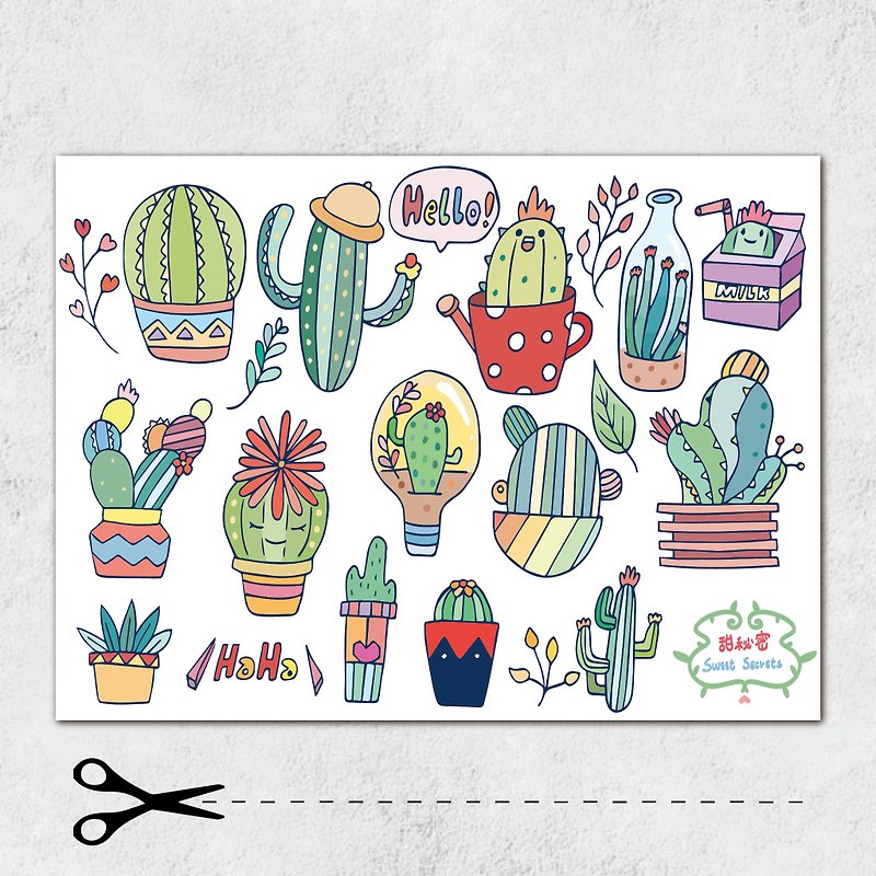 Summer cactus / scrap paper - Stickers - Paper 