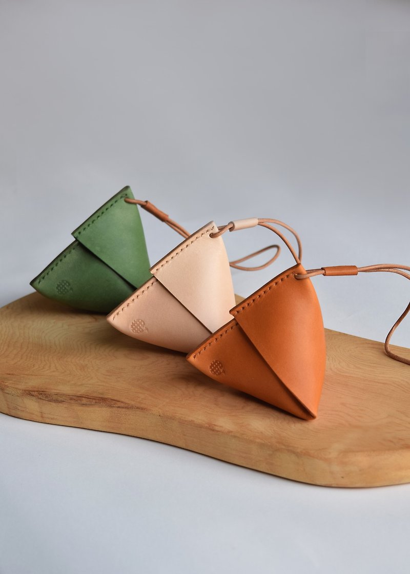 【Zongzi Coin Purse-Bracelet】Dragon Boat Festival / Vegetable Tanned Leather / Festival Gift - Coin Purses - Genuine Leather Green