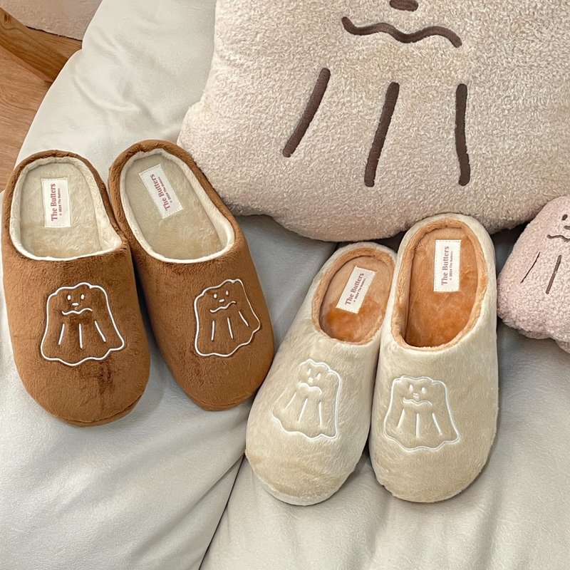 Paidal x The Butters Cream Family Lulu Plush Indoor Slippers - Indoor Slippers - Cotton & Hemp Khaki