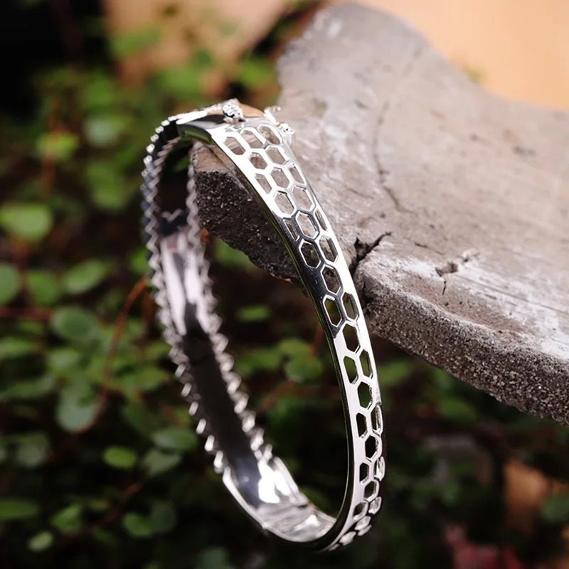 Mysterious Shinning Marcasite Jewelry Ring for Women Simple Fashion Hollow Rings - 戒指 - 純銀 銀色