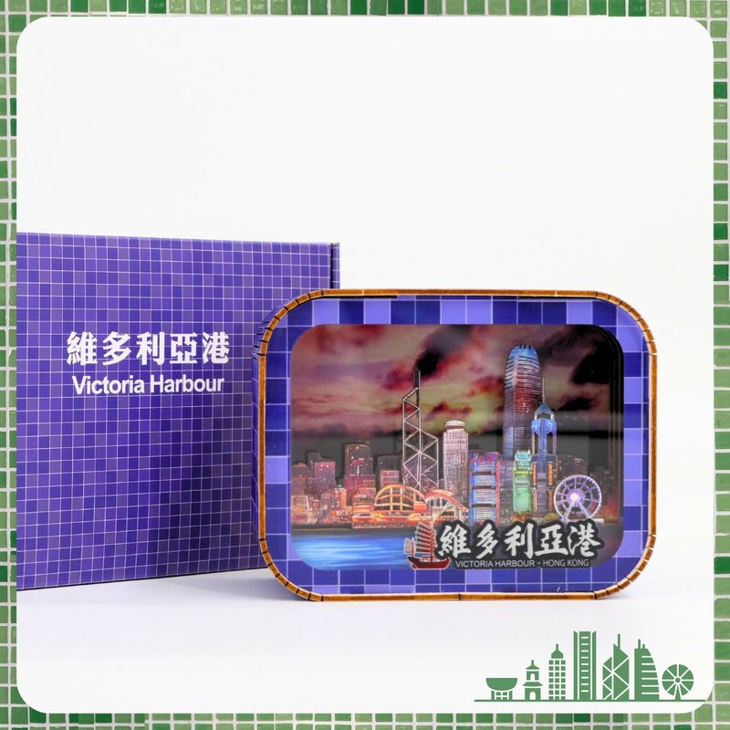 香港景點小夜燈 - 維多利亞港 - 燈具/燈飾 - 木頭 藍色