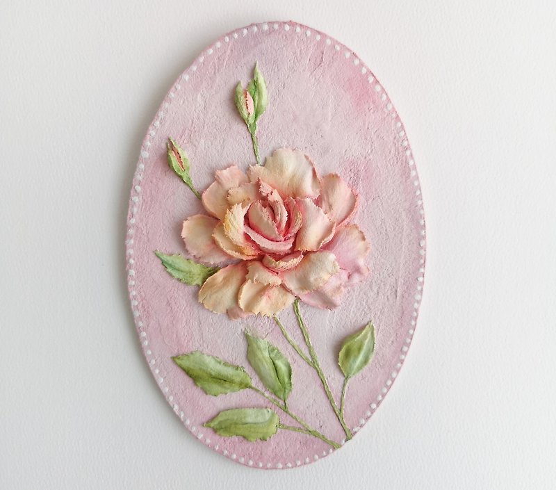 Rose floral painting Floral wall decor Soft flowers sculpture art Birthday gift