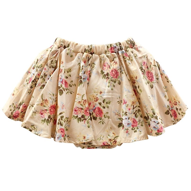 Cutie Bella cotton printed short skirt short skirt ass pants pink orange flower - Skirts - Cotton & Hemp Orange
