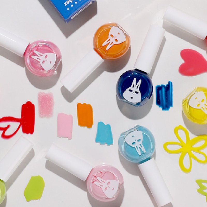 Korean recipebox Korean Rabbit peel-off water-based children's nail polish - Tropical Orange - Nail Polish & Acrylic Nails - Other Materials 
