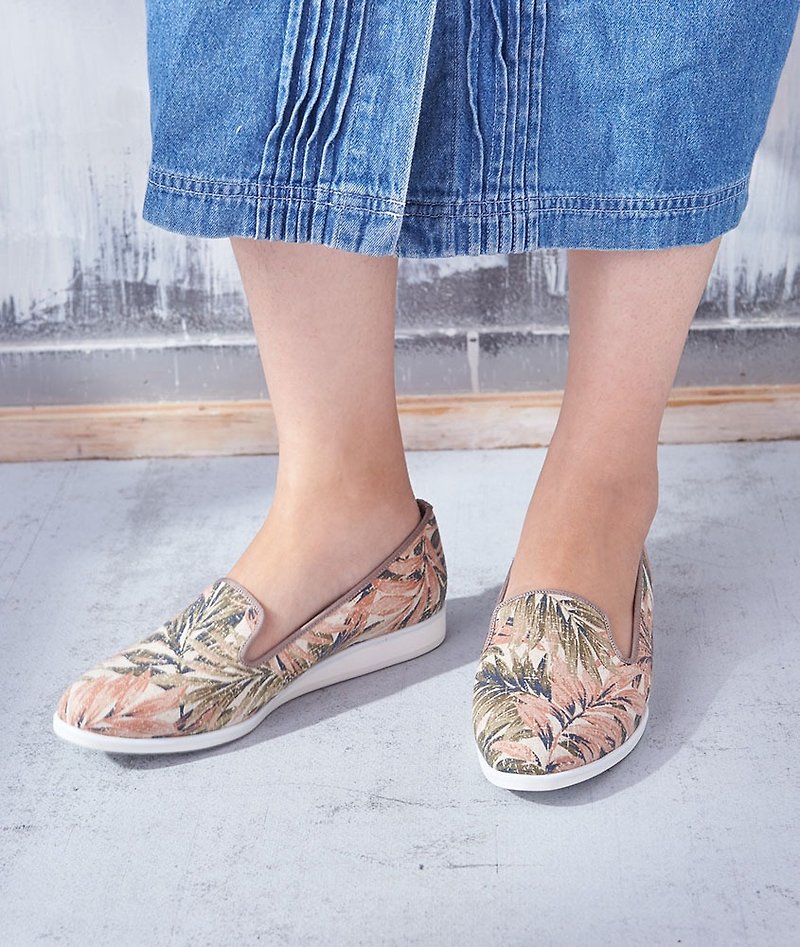 Zero size-[Tropical Holiday] Linen heel loafers_tropical jungle (22.5-23.5) - Women's Casual Shoes - Other Materials Khaki
