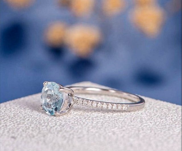アクアマリンダイヤモンドリング Pt950 アクアマリン・ダイヤモンド リング | festaria（フェスタリア）