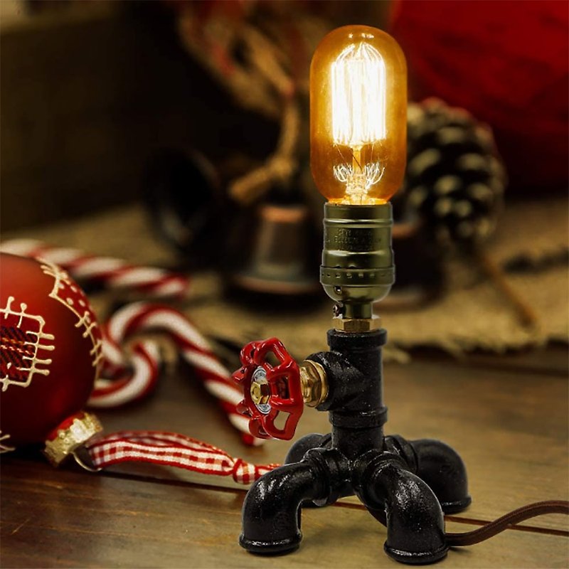 【クリスマスギフトボックス】レトロスモールテーブルランプ インダストリアルスタイル デコラティブテーブルランプ 常夜灯 - 照明・ランプ - 金属 グレー
