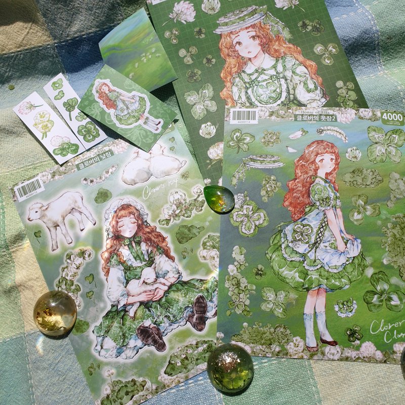 Clover seal sticker - สติกเกอร์ - พลาสติก สีเขียว