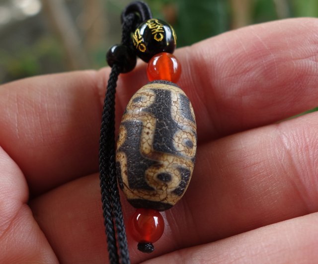 西藏九眼老天珠天珠dzi bead 項鍊吊墜藏傳避邪招財轉運山奇藝術