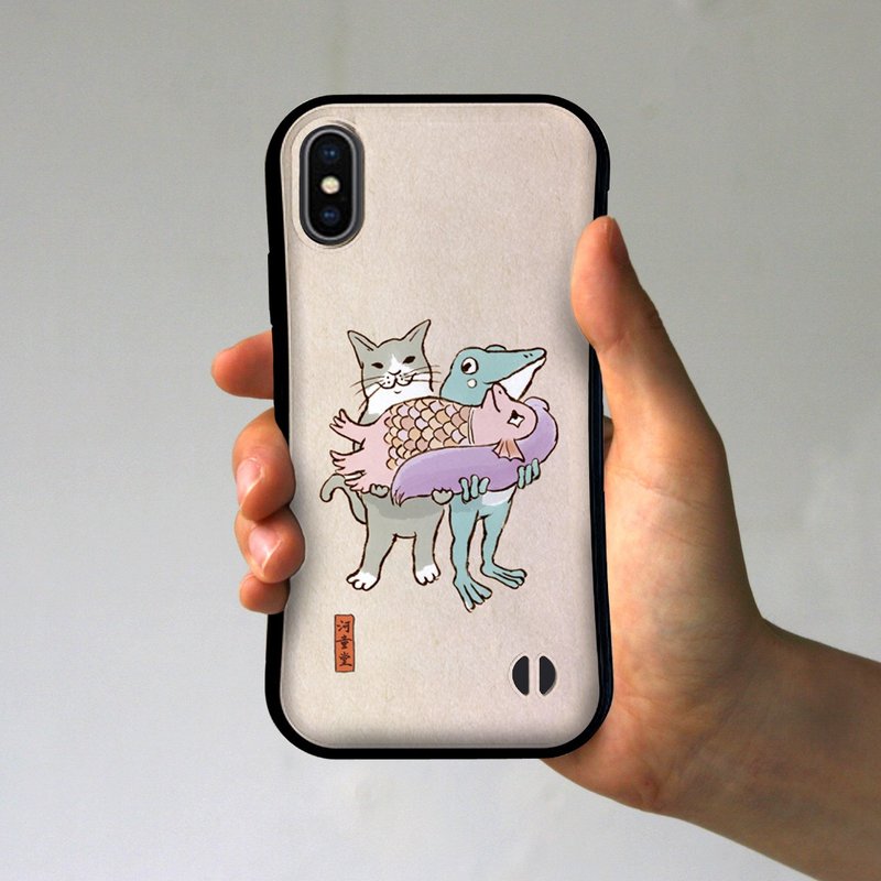 グリップiPhoneケース　アマビエさま　オールドペーパー - 手機殼/手機套 - 塑膠 卡其色