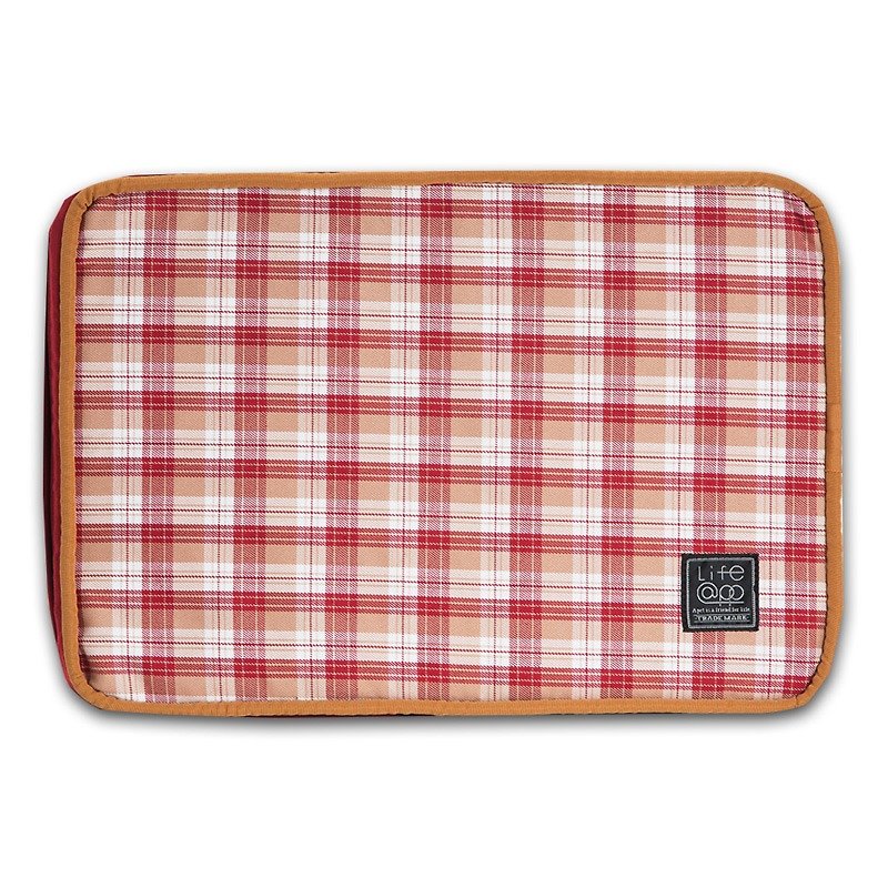 "Lifeapp" mattress replacement cloth cover XS_W45xD30xH5cm (Red Plaid) without sleeping mats - ที่นอนสัตว์ - วัสดุอื่นๆ สีแดง